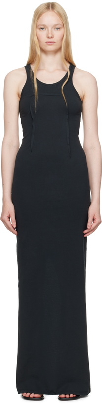 Photo: MM6 Maison Margiela Black Heavy Cotton Jersey Maxi Dress