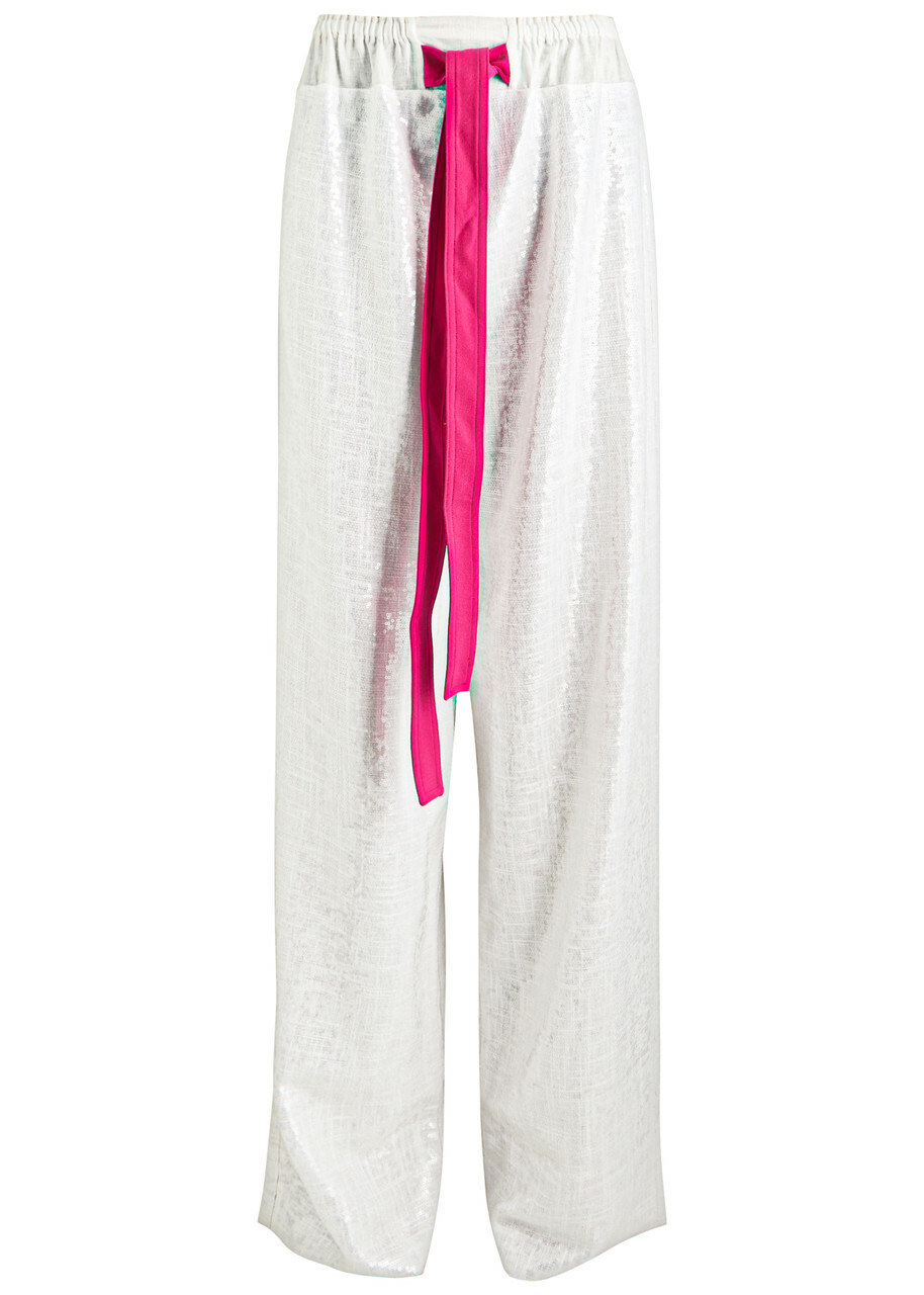 16 Arlington Ima Sequined Trousers White
