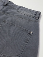 mfpen - Star Rivet Wide-Leg Pleated Organic Denim Shorts - Gray