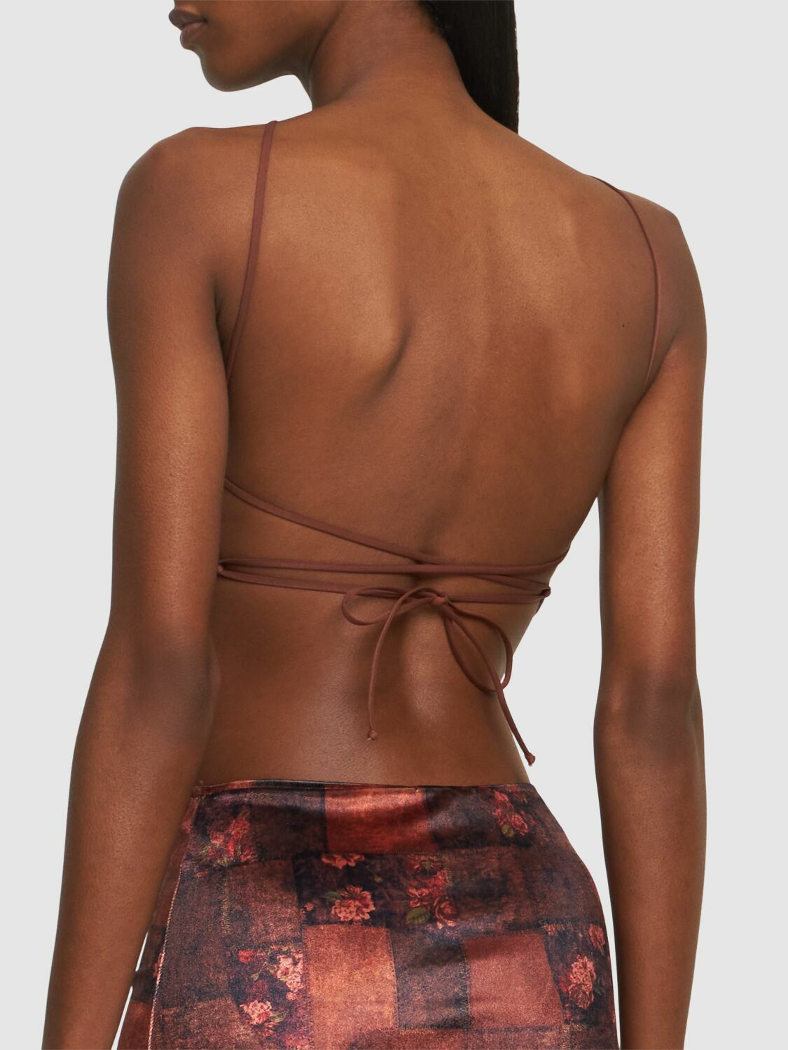 WEWOREWHAT Printed Jersey Triangle Bandana Top