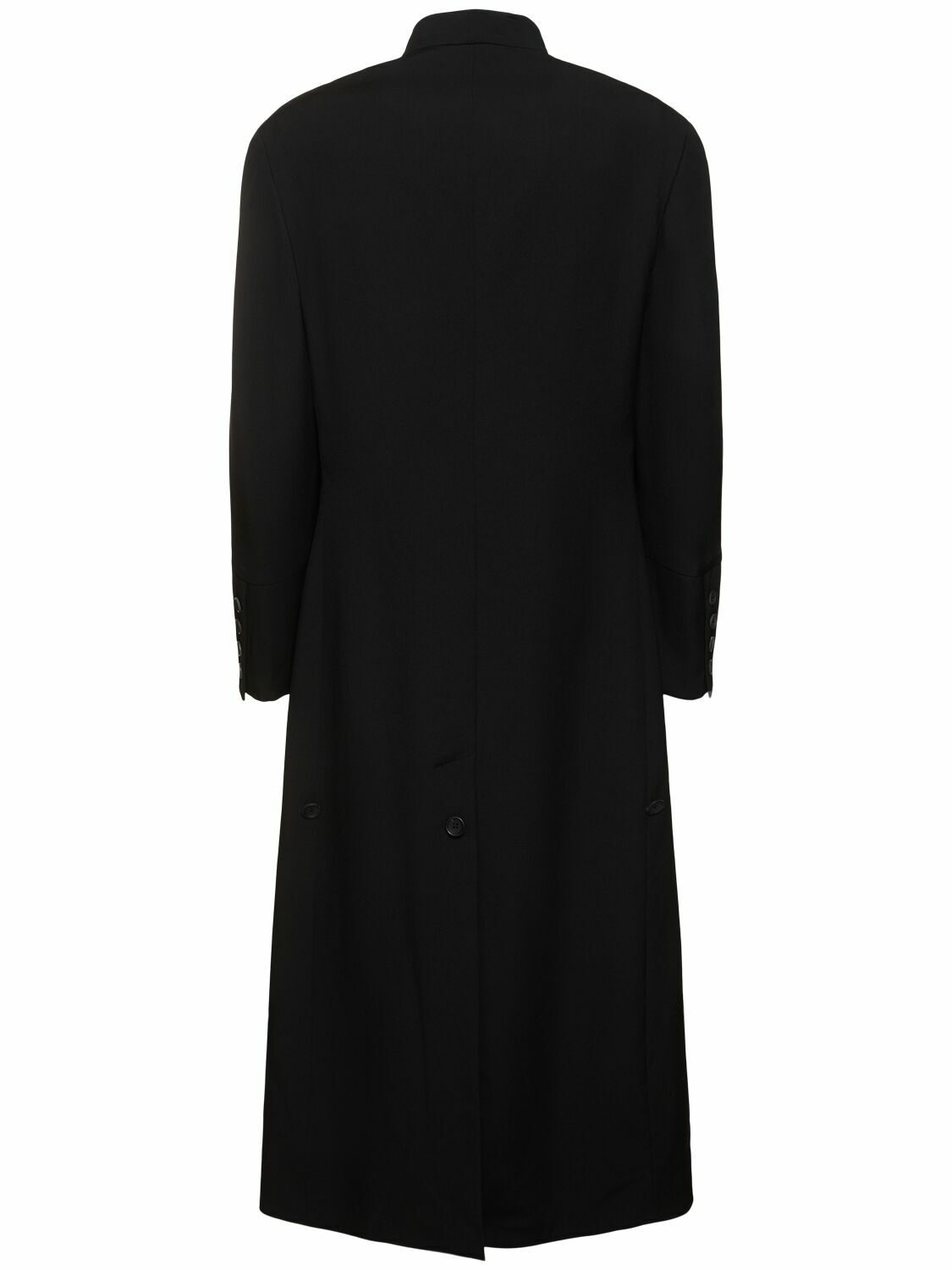 YOHJI YAMAMOTO Double Breasted Wool Long Coat Yohji Yamamoto YOHJI YAMAMOTO Double Breasted Wool Long Coat Yohji Yamamoto