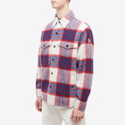 Moncler Grenoble Men's Waier Check Shirt Jacket in Red/White