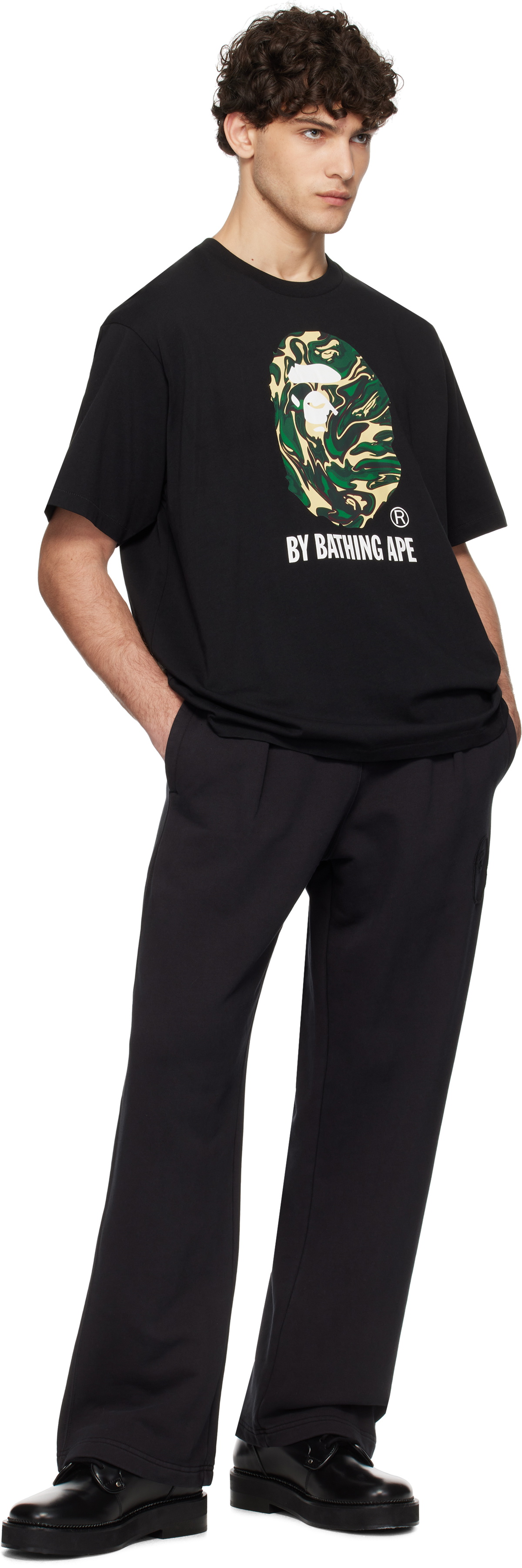 BAPE Black Garment Dye Oversized Fit Sweatpants