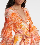 Camilla Embellished floral silk wrap dress