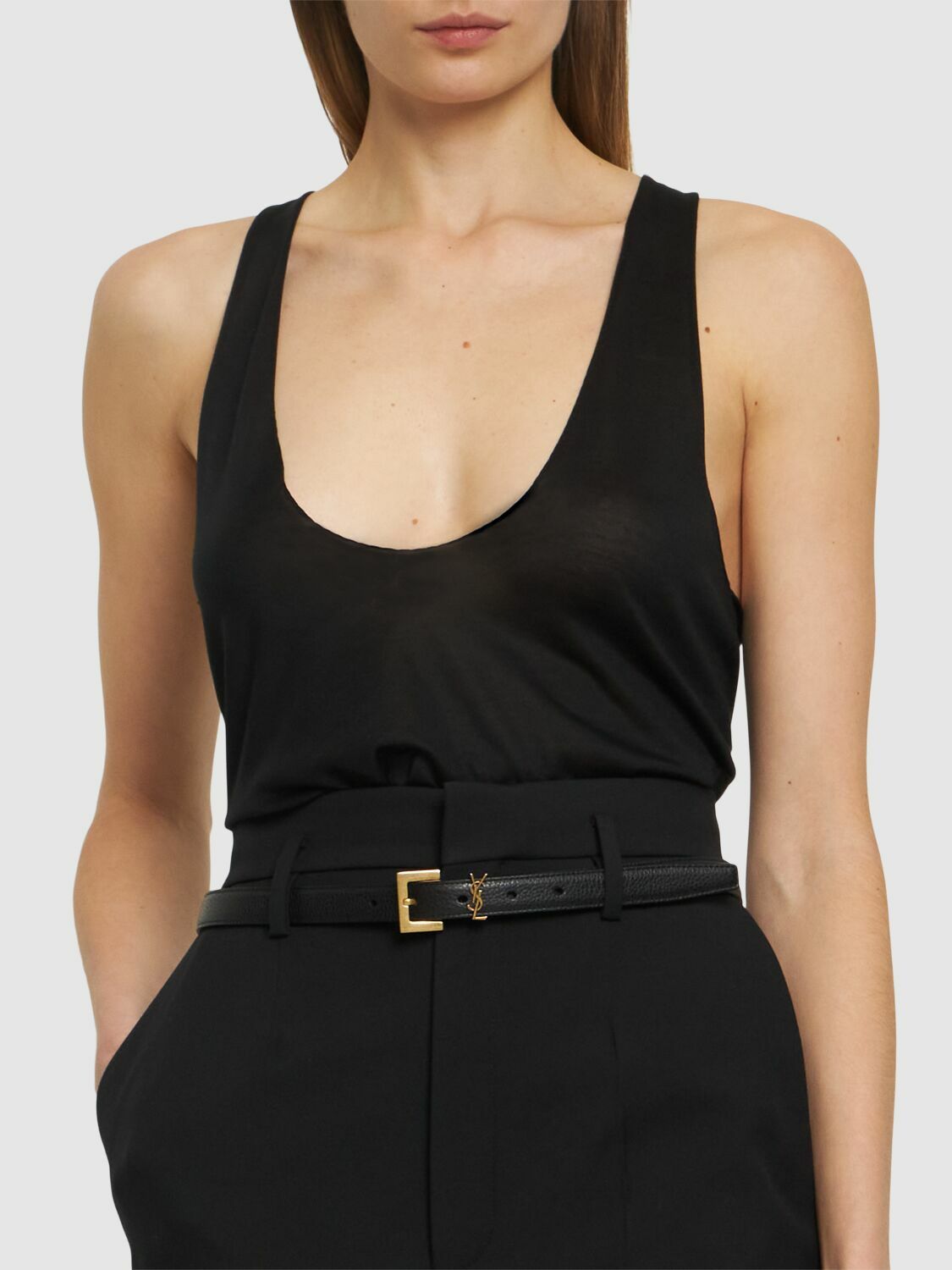 saint laurent leather belt