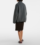 Miu Miu Logo oversized fleece sweatshirt