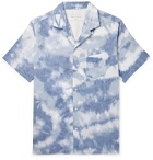 Officine Generale - Dario Slim-Fit Camp-Collar Tie-Dyed Cotton Shirt - Blue