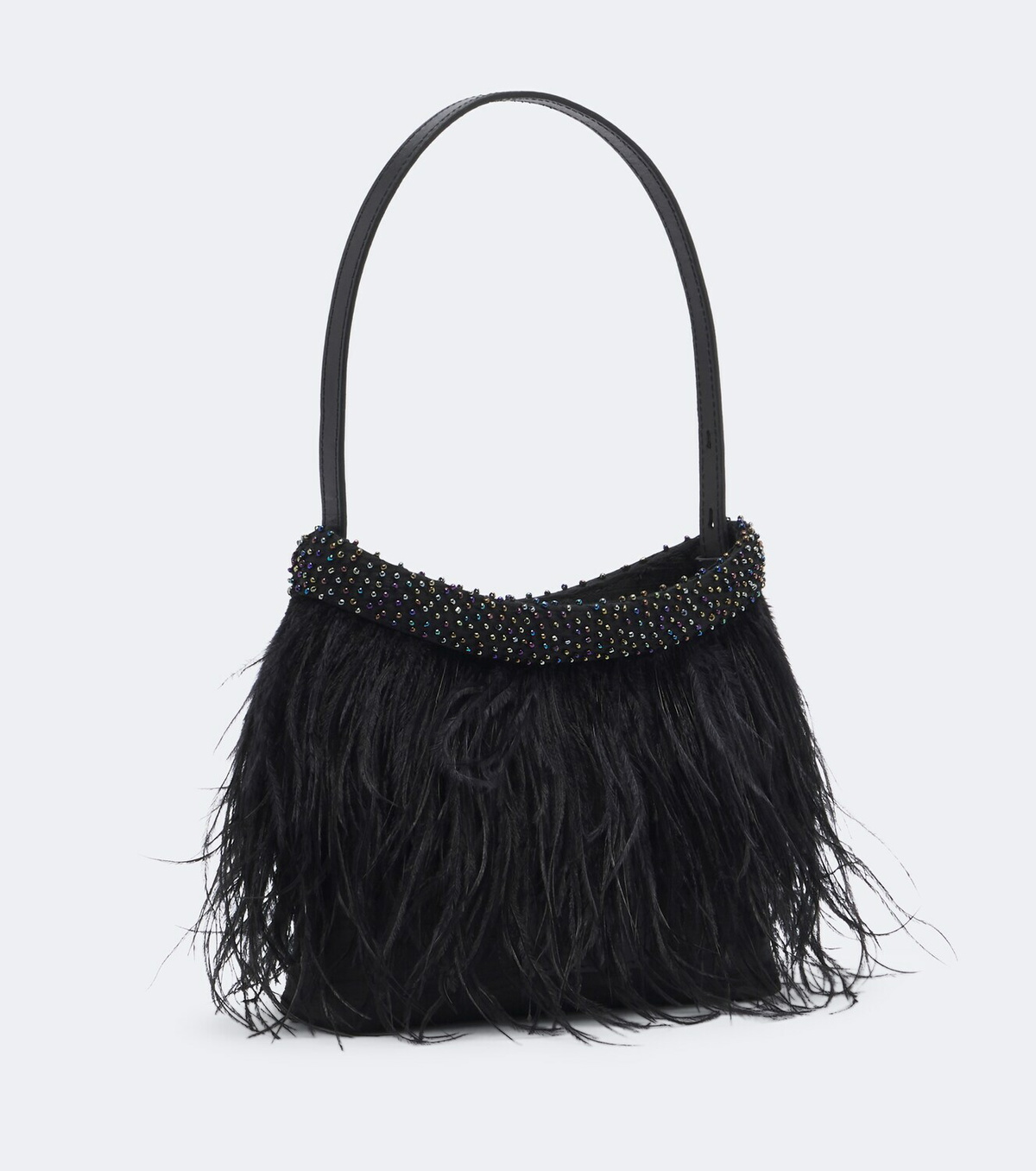 Staud Winslow feather-trimmed shoulder bag