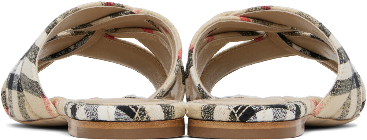Burberry Beige Check Cabana Slides