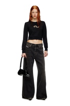 Diesel Cropped sweatshirt with cut-out logo - Sweaters Womens in Black