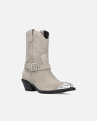 Pinko Texas Suede Boots With Metal Toe Sand