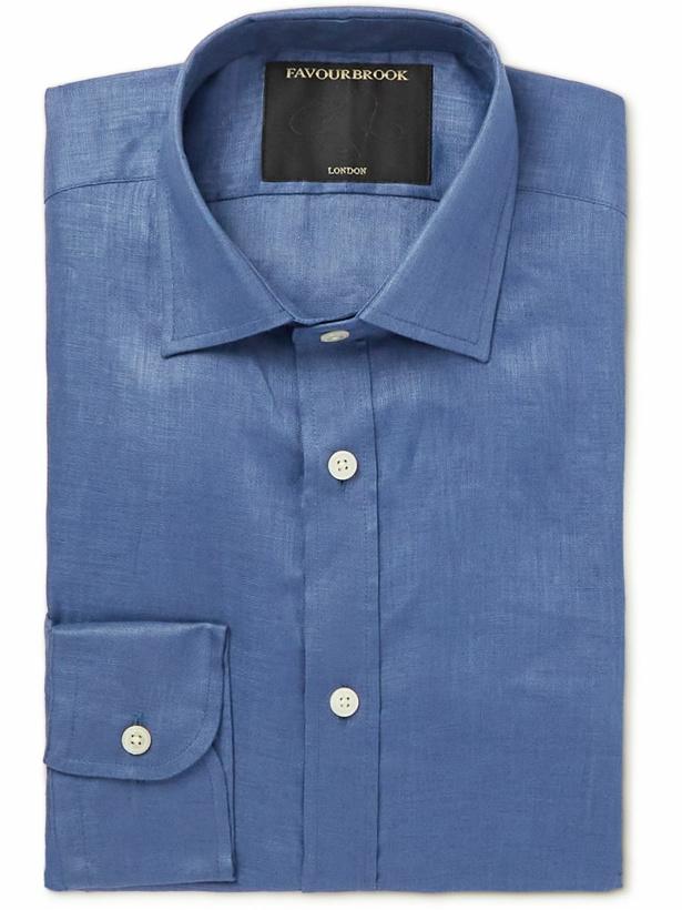 Photo: Favourbrook - Colne Linen Shirt - Blue