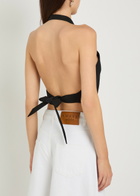 A.W.A.K.E Mode Halterneck Tie-back Woven Vest Black