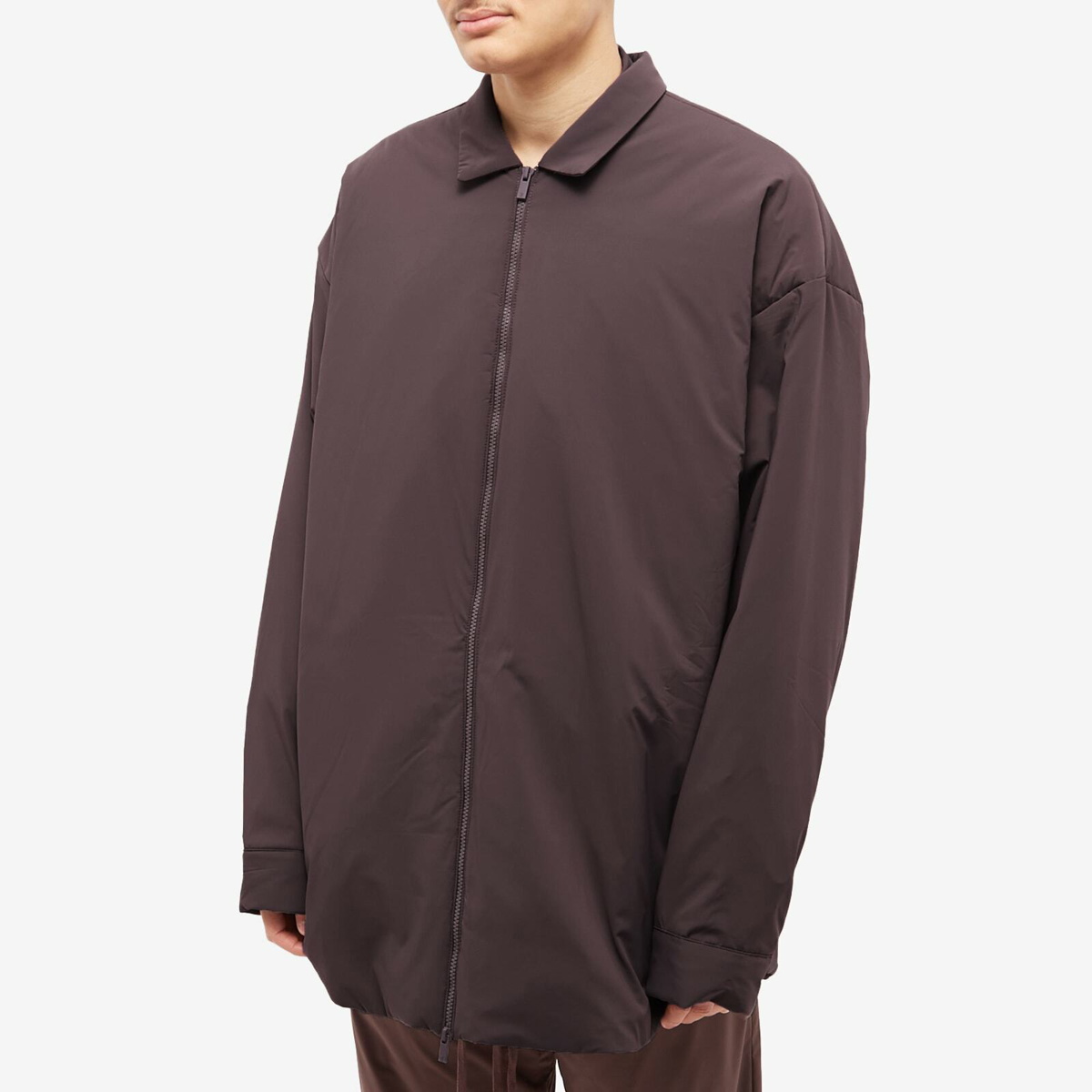 Fear of God ESSENTIALS Men's Nylon Filled Shirt Jacket in Plum