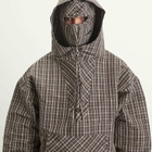 Umbro by Slam Jam Men's Checked Masked Anorak in Beige/Dark Brown
