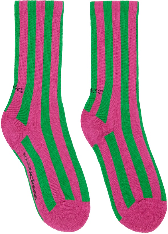 Photo: SOCKSSS Two-Pack Pink & Green Socks