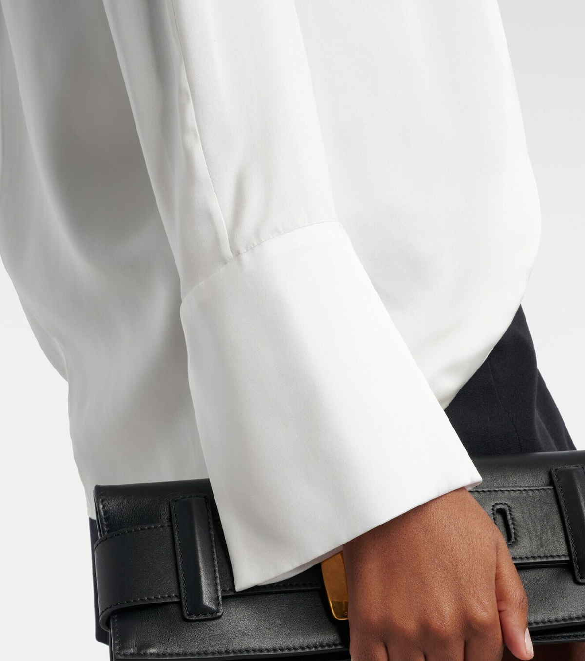 Balmain Draped silk satin blouse