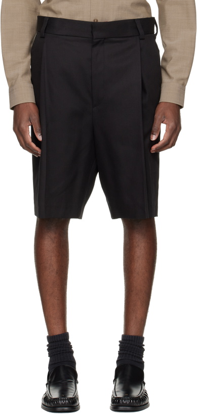 Photo: Hugo Black Cotton Blend Twill Dress Shorts