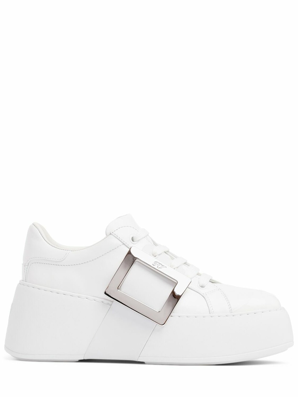 Photo: ROGER VIVIER Viv Skate High Leather Sneakers