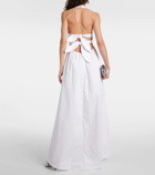 Adriana Degreas Halterneck cotton-blend maxi dress