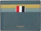 Thom Browne Blue Leather Card Holder