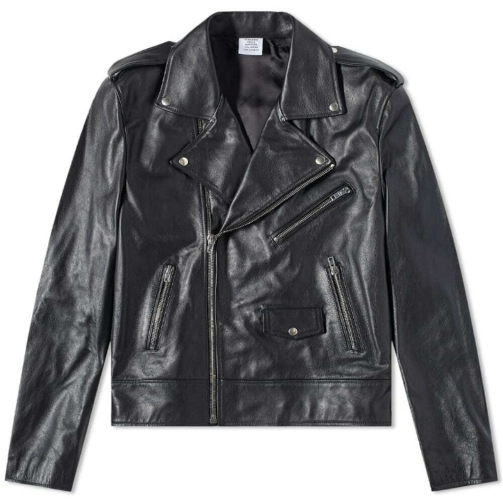 Photo: Vetements Men's Leather Biker Jacket in Black
