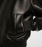Joseph Quinn leather bomber jacket