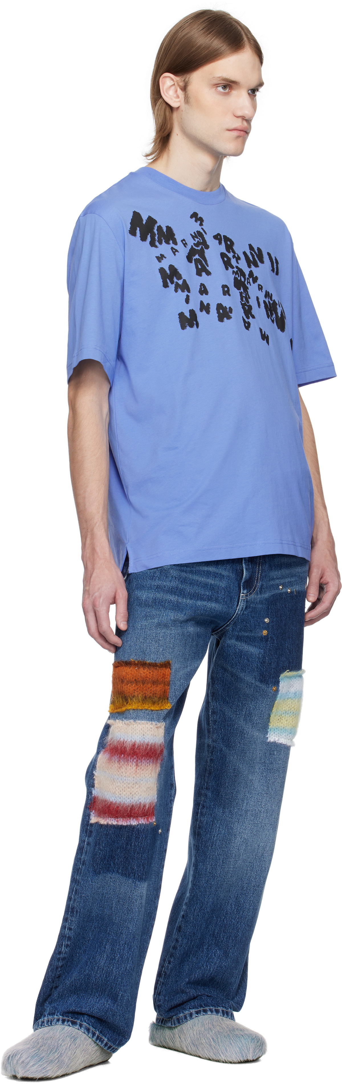 Marni Blue 'Marni' Caos Logo T-shirt Marni Marni Blue 'Marni' Caos Logo T-shirt Marni