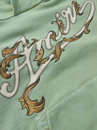 AMIRI - Filigree Logo-Embroidered Cotton-Jersey Hoodie - Green