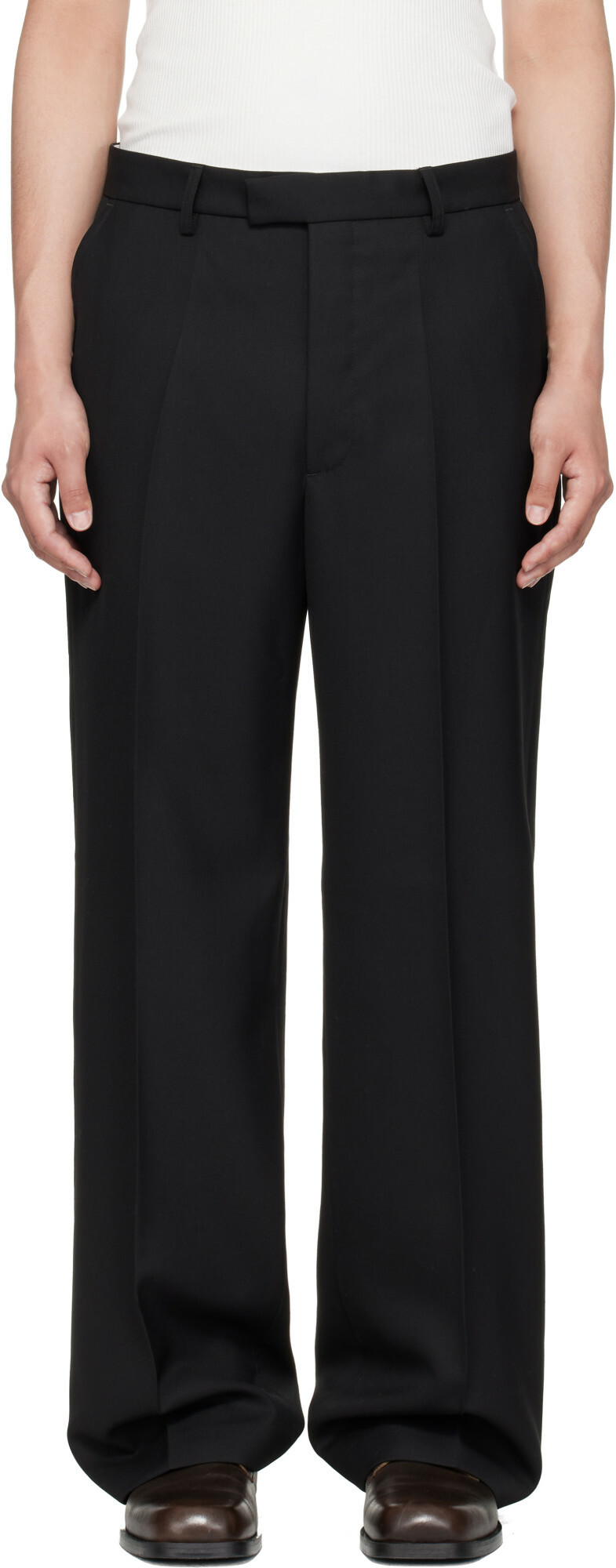 Second/Layer Black Relaxed Primo Trousers
