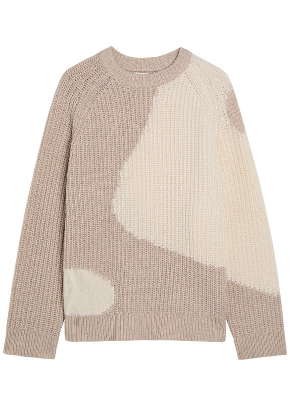 Photo: Akyn Remi Colour-blocked Wool Jumper Cream