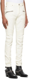 Balmain White Ribbed Slim Jeans