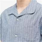 Visvim Men's Vivism Fairway Chambray Vacation Shirt in Indigo Stripe