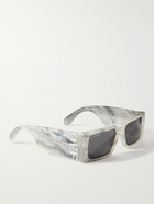 Off-White - Milano Square-Frame Marbled Acetate Sunglasses