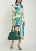 Tory Burch Printed Silk Midi Shirt Dress Multicoloured