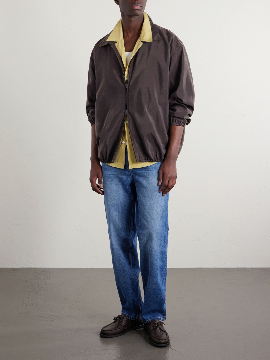ssstein - Silk-Blend Satin Bomber Jacket - Brown