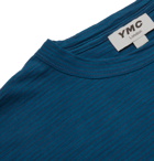 YMC - Striped Slub Cotton-Jersey T-Shirt - Blue