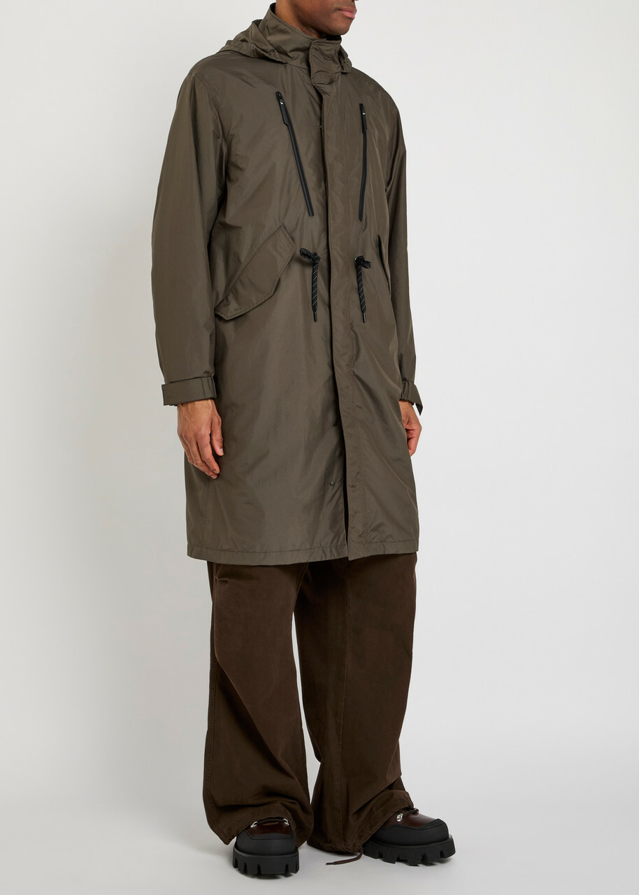 Moncler Alisa Hooded Shell Parka Coat Dark Brown