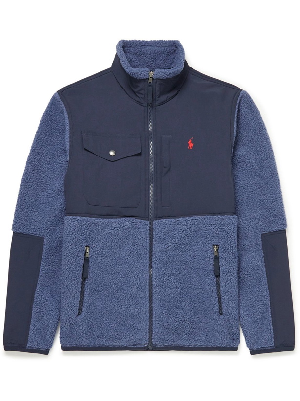 Photo: Polo Ralph Lauren - Panelled Faux Shearling and Shell Jacket - Blue