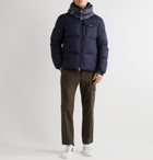 Moncler - Brazeau Shell-Trimmed Quilted Virgin Wool Hooded Down Jacket - Blue