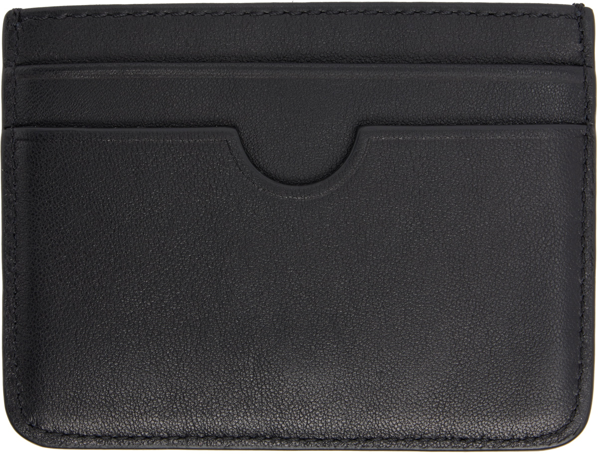 AMI Paris Black Smooth Leather Ami de Coeur Card Holder