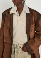 Acne Studios Layered-effect Silk and Wool-blend Polo top Beige