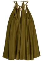 Zimmermann Mohon Charm-effect Silk Blouse Olive