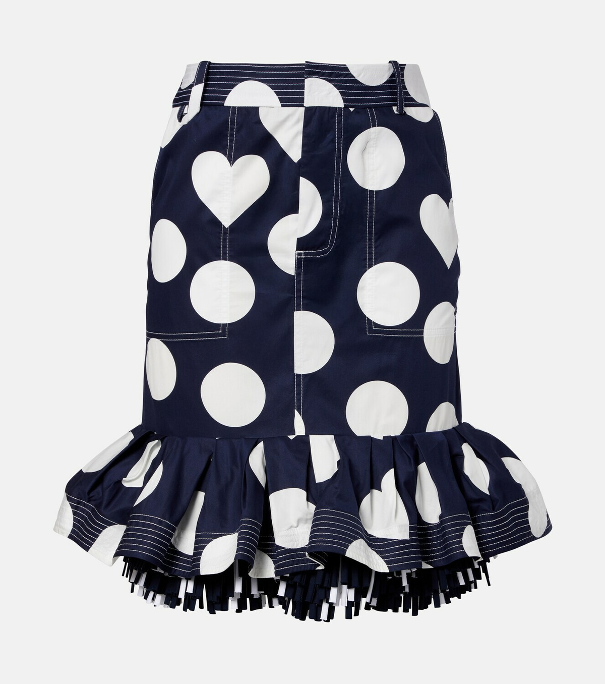 Jacquemus Cabana printed cotton poplin midi skirt