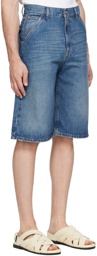 Coperni Blue Knee-Length Denim Shorts