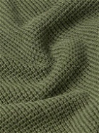 Sid Mashburn - Waffle-Knit Cotton and Cashmere-Blend Half-Zip Sweater - Green