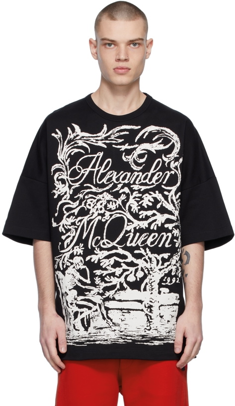 Photo: Alexander McQueen Black McQueen Skeleton T-Shirt