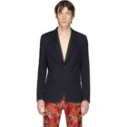 Dries Van Noten Navy Wool Blaine Blazer