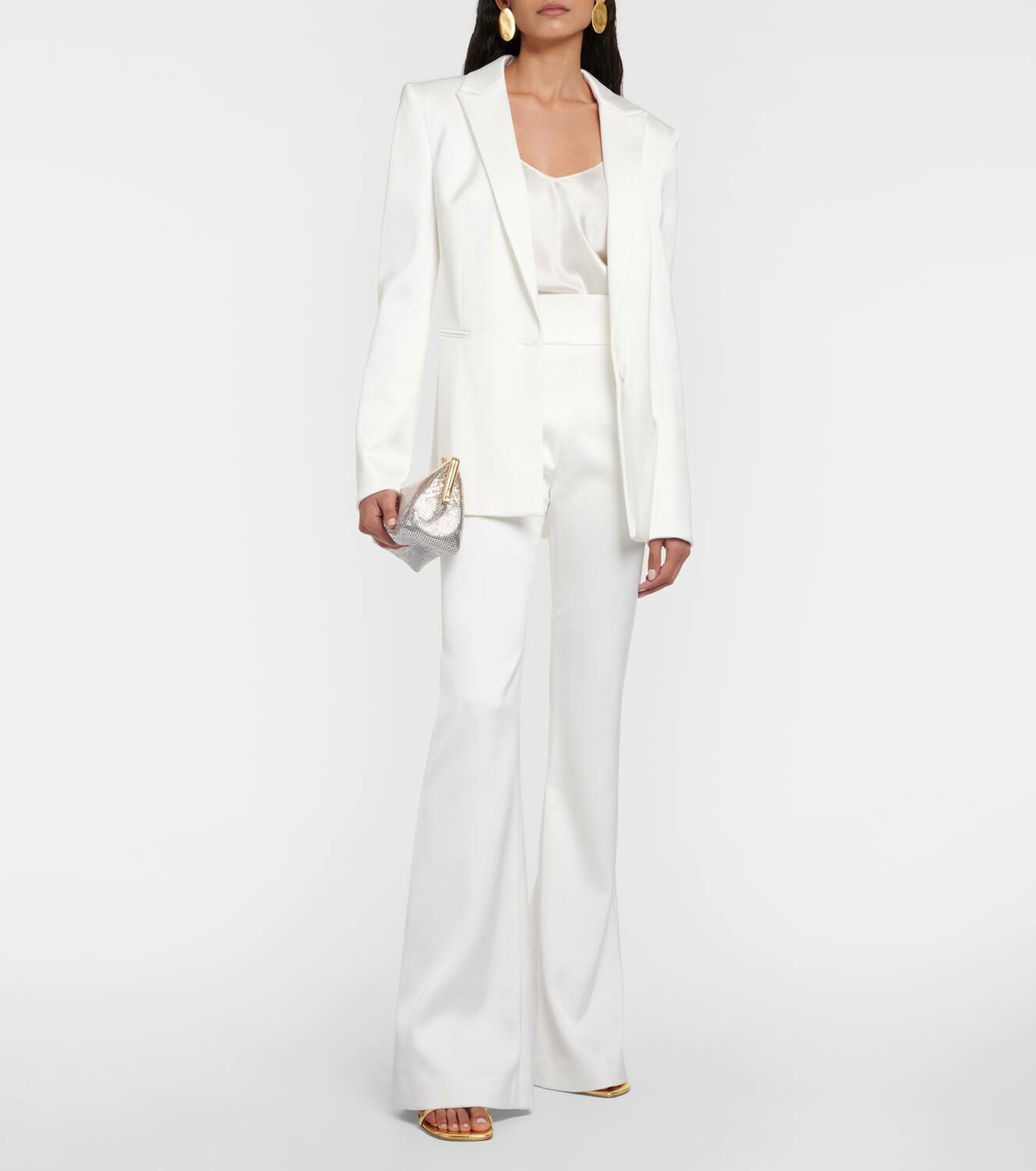 Galvan Bridal Sculpted satin blazer