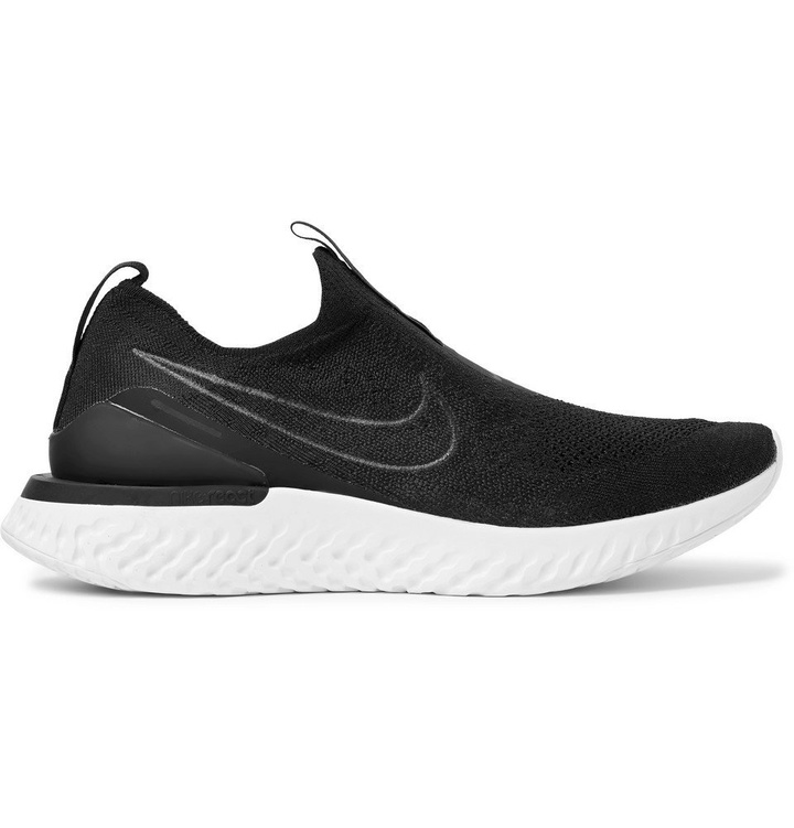 Photo: Nike Running - Epic Phantom React Flyknit Slip-On Running Sneakers - Black